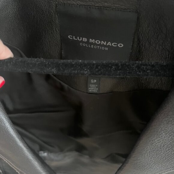 Club Monaco Black Leather Jacket - Picture 4 of 4